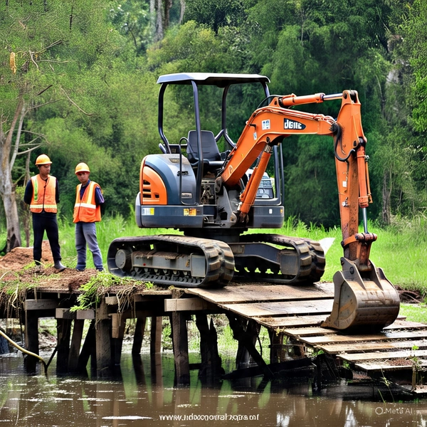Sewa excavator amphibious Jogja untuk proyek rawa & tambak